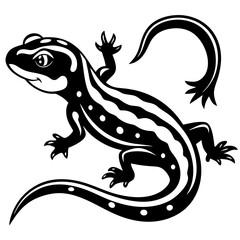 Fototapeta premium Cartoon spotted salamander isolated on white background