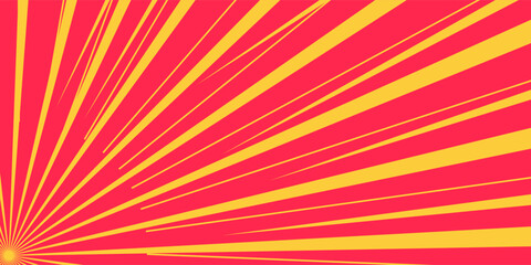 Comic book speed red yellow color lines isolated on background stripe and radial effect style for manga speed frame, Vector 10 eps.