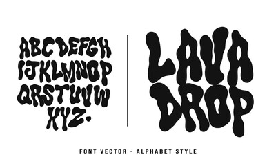 Melt style font type alphabet. fonts vector