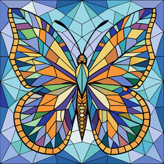 Mosaic tile butterfly vector



