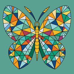 Mosaic tile butterfly vector



