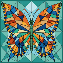 Mosaic tile butterfly vector



