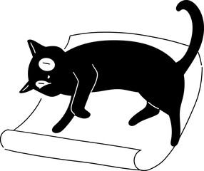 Black Cat Stepping on Rolled-Up Paper
Whiskers on a Scroll: Curious Exploration
Feline Footprints: Paper Play