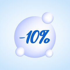 A 10% discount badge. Simple minimalist design. 