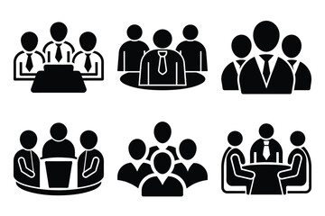 set of People group icon silhouette design perfect for collaboration and community theme