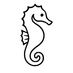 black and white sea horse