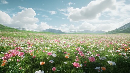 Obraz premium 鲜艳野花盛开展示自然魅力高分辨率图片