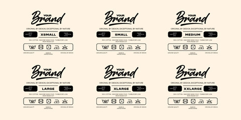 Clothing neck label printed tag concept vector design	