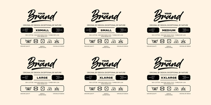 Clothing neck label printed tag concept vector design	