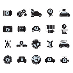 Electric Vehicle Service Icon Set