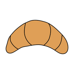 Hand drawn illustration of a croissant