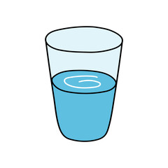 Hand drawn glass of water