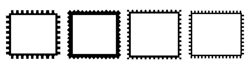 Blank stamp frame collection, isolated element set vector