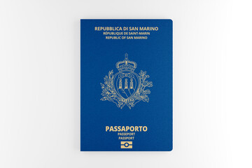 San Marino passport isolated on white background
