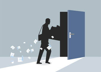 Corporate Driven Forced Layoff Vector Illustration