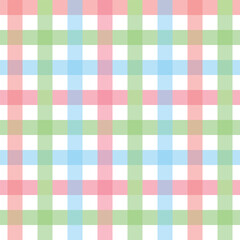 Seamless Gingham Checked Design in Light Hues for Fabric and Textiles