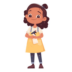 Housekeeper cartoon cleaning illustration child vector
