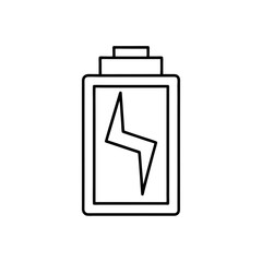 battery charging icon on white background  .