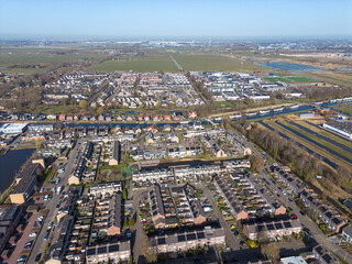Fototapeta premium Old village of Moordrecht along river Hollandsche IJssel