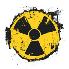 Naklejka na ściany i meble Radioactivity logo symbol yellow radioactive vector