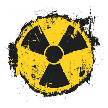 Radioactivity logo symbol yellow radioactive vector
