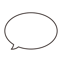 シンプルな ふきだし 単体 ベクター 白 黒