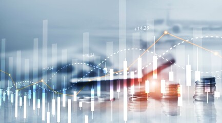 Financial Stock Market Graph. Website Economic Banner