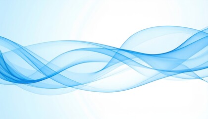 Abstract Blue Flowing Waves Design
