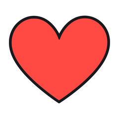 Red heart icon illustration symbol design vector