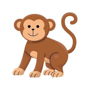Cute Monkey Vector Illustration Jungle Animal Artwork