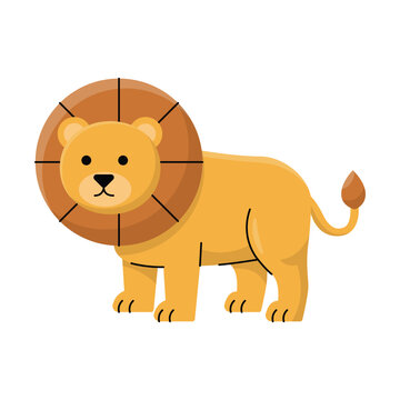 Cute Lion Vector Illustration Safari Animal Artwork