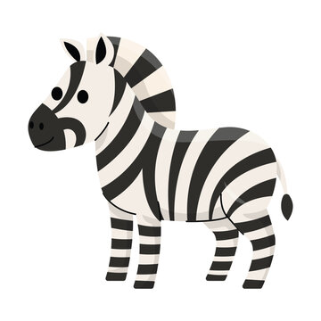 Cute Zebra Vector Illustration Safari Animal Artwork