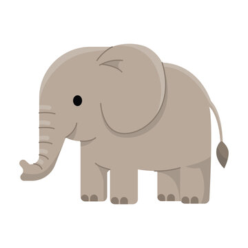Cute Baby Elephant Vector Illustration Adorable Safari Animal Artwork
