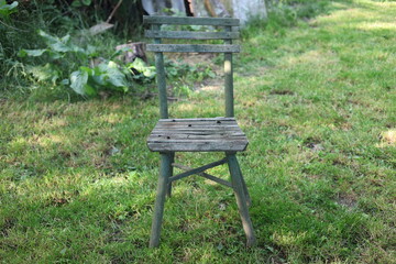 Old dilapidated garden chair