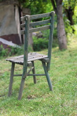 Old dilapidated garden chair