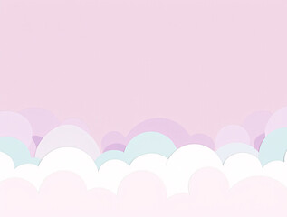 pink sky background, Colorful Watercolor Background, Abstract Watercolor, White paper cut out clouds set against a pink background Flat lay mock up copyspace. Generative ai