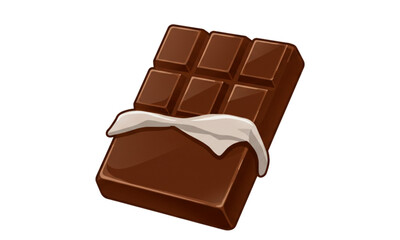 chocolate bar on white