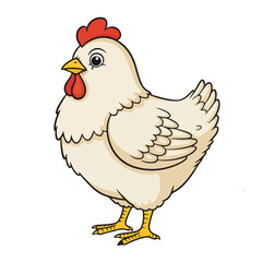 Adorable Cartoon Chicken Illustration Farm Animal Clipart