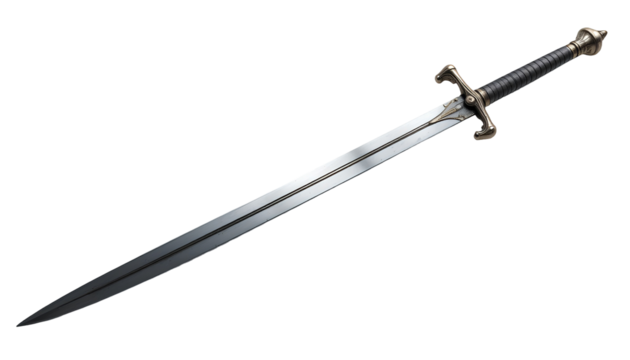 Sword or Rapier Isolated on Transparent Background – Medieval Weapon PNG