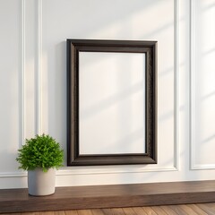 Frame Mockup , Modern Wall in Living Room Interior – ISO A Paper Poster Size, 3D Render Design	