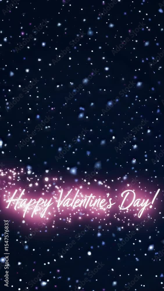 Poster glowing valentine's day message with sparkling bokeh