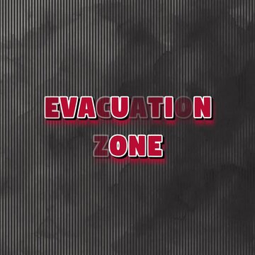 evacuation zone text. banner motion graphics