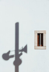 Colorful elements of buildings in a town on the Atlantic coast in Portugal