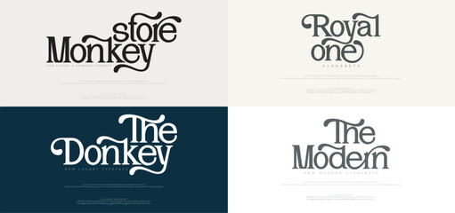 Elegant modern logo alphabet font. Typography abstract minimalist sans serif technology, electronic, digital, music, movie, creative logos fonts. vector illustration

