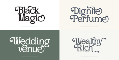 Elegant Font Uppercase Lowercase And Number. Classic Lettering Minimal Fashion Designs. Typography modern serif fonts regular decorative vintage concept. vector illustration
