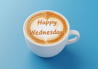 happy wednesday greeting with coffee