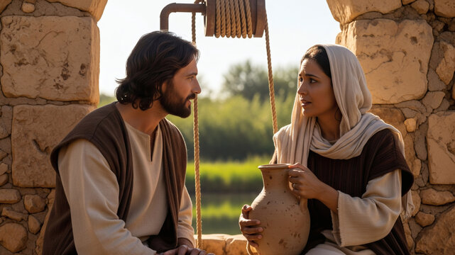 J&eacute;sus et la Samaritaine au puits