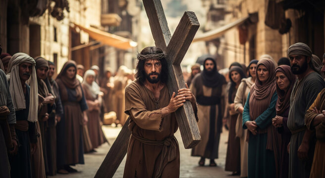 J&eacute;sus portant la croix

