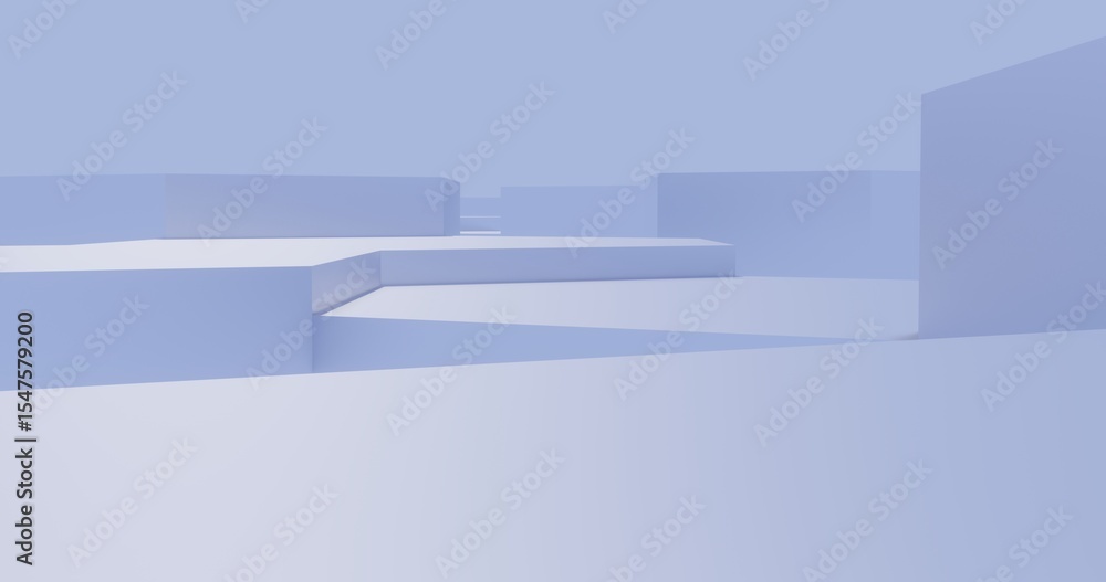 Poster 3d render abstract architecture background building geometric shape