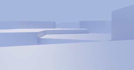 3d render abstract architecture background building geometric shape